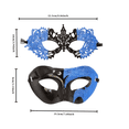 thumbnail image 3 of Masquerade Mask for Couples, Lace Masquerade Mask and Classic Half Mask Set, Masks for Masquerade Party, Halloween Masks for Events, Black and Purple 2 Pack, 3 of 7