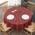 thumbnail image 3 of Red Christmas Deer Pattern Round Tablecloth 60"x60",Wrinkle Wipeable Table Cloth for Kitchen Dining Room Picnic Patio Party, 3 of 6