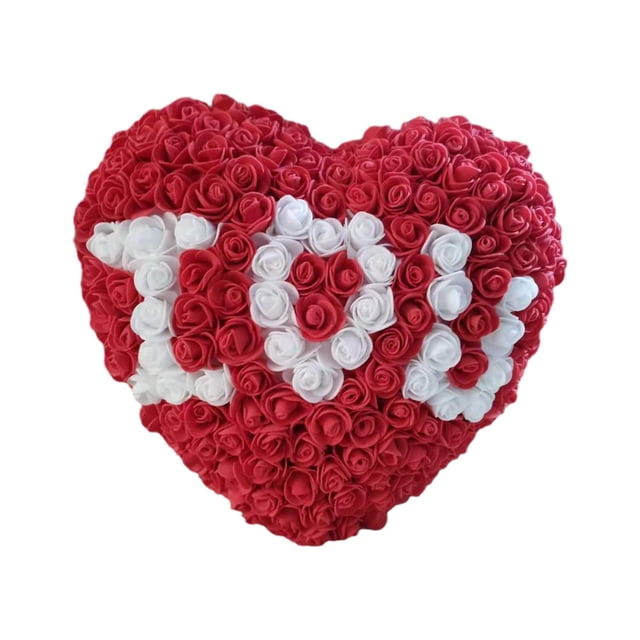 Adorno de rosa de corazón para San Valentín, decoración del hogar, flores preservadas Te amo