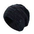 thumbnail image 2 of HESHENG Winter Beanie Knitted Hats with Buttons to Hold Face Mask Warm Stretchy Cozy Skull Cap Hat for Women Men, Black, 2 of 7