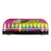 12pk Puffy Paint Glitter Art Craft Set Multi-Surface Fabric T-Shirts Denim Paper
