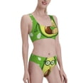 thumbnail image 2 of Daiia Avocado with Glasses printed 2 piece Swimsuit Bikinis for Women High Waisted Racerback Bathing Suits Summer Tummy Control Scoop Neck Swimwear-X-Large, 2 of 8