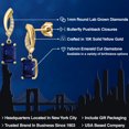 thumbnail image 2 of Gem Stone King 10K Yellow Gold Blue Sapphire and Lab Grown Diamond Drop Dangle Earrings for Women | 3.17 Cttw | Gemstone September Birthstone | Emerald Cut 7X5MM, 2 of 6