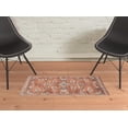 thumbnail image 2 of HomeRoots 532159 2 x 3 ft. Orange Floral Power Loom Rectangle Area Rug, 2 of 5