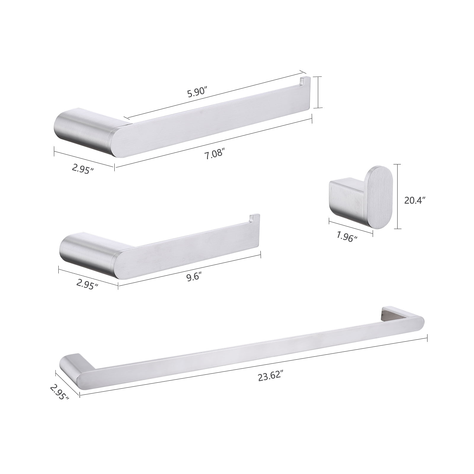 Cerypsa Brushed Nickel Wall Mounted Bathroom Hardware Sets Stainless