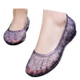 thumbnail image 3 of BRICH Jelly Mesh Ballet Flats for Women Sparkly Clear Jelly Slides on Slippers Low Heel Dressy Ballerina Shoes Summer Beach Footwear Blue 7.5, 3 of 7