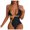 Black, variant on Aoochasliy Swimsuits for Women Clothes Spring Cut-out Ruched One Piece Swimsuit Splicing Bikini Bandage Integrated Beach Suit