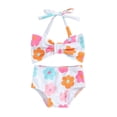 thumbnail image 4 of Girls Two Piece Swimsuit Bikini Set with Front Bow Tie Adjustable Straps for Youth Summer Beach Pool Party Swimwear, 4 of 4