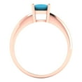 thumbnail image 4 of 1.0ct cushion cut turquoise 14k rose gold Bridal Wedding Engagement Promise Anniversary Ring for Women size 9.75, 4 of 7