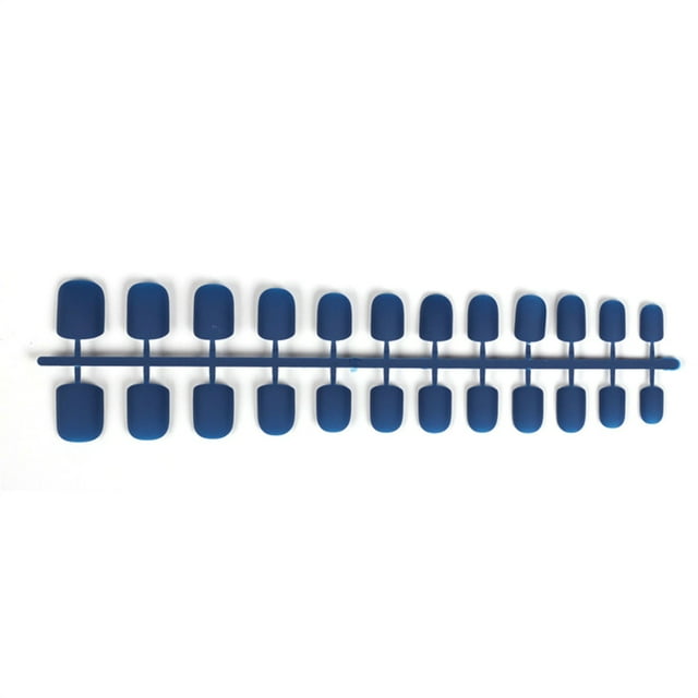Qarigey 24 piezas de uñas postizas de ataúd esmerilado de cabeza cuadrada DIY uñas acrílicas de estilo francés exquisitas artificiales para amantes Juegos de manicura 29 azul oscuro Qarigey CE011411-29