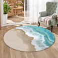 Small Round Rug 3ft, Turquoise Ocean Non-Slip Area Rug for Bedroom ...