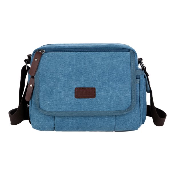 Bolso bandolera Sac à bandoulière pour femme Sac cartable en toile Couleur unie Loisirs quotidiens (Bleu)