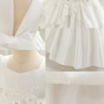 thumbnail image 4 of NAISIBABY Little Girls Princess Dress, Silky Satin Puff Sleeve Embroidered Gown Wedding Party Pageant Flower Dress White 4T, 4 of 6