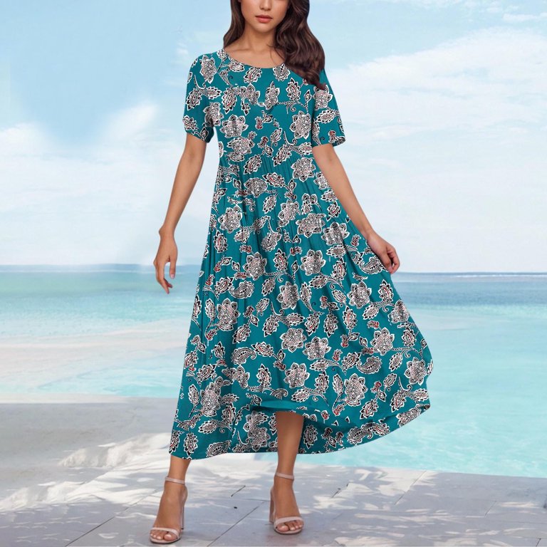 chinese dress ladies Printed Tie Dress With Pleats