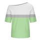 thumbnail image 5 of Tops de Manga Corta para las Mujeres Cuello Inclinado de Ajuste Suelto Casual Blusa Deportiva para el Hogar, Top de Poliéster Relajado para Primavera Verano Diario Y Entretenimiento, 5 of 6