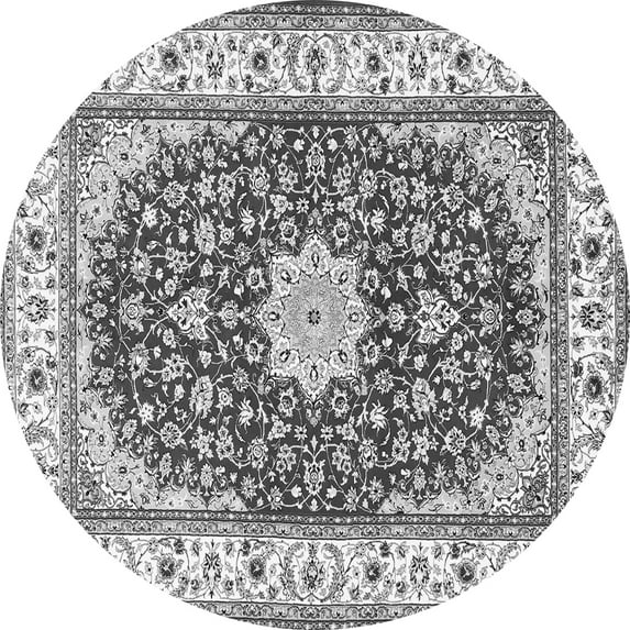 Ahgly Company Indoor Round Persian Gray Traditional Area Rugs, 6' Round
