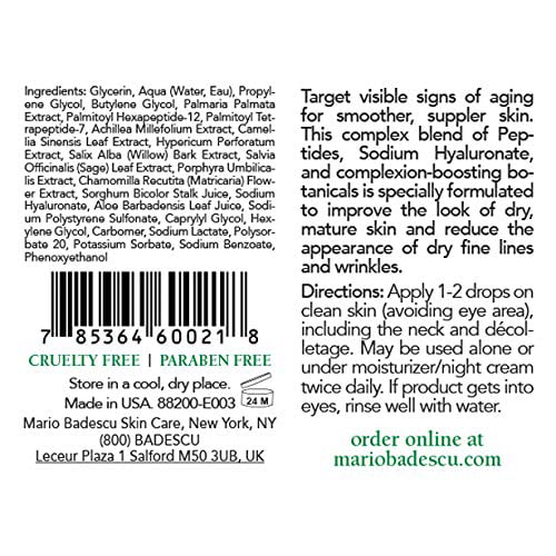 Knop Lyrical Ikke vigtigt Mario Badescu Peptide Renewal Serum - For Dry / Sensitive Skin Types 1oz -  Walmart.com