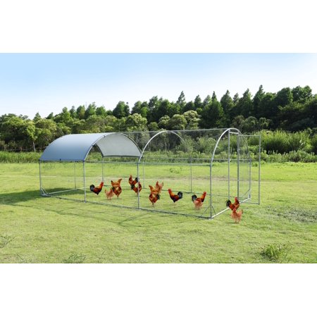 Tansole Large Metal Chicken Coop with Upgraded Steel Wire and Waterproof Cover