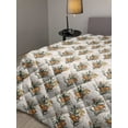 thumbnail image 2 of Panda Down Alternative Comforter, Little Smiling Animals Repetitive Motif Botany Bamboo Leaves Pattern, Microfiber Quilt for All Season, 5 Sizes, Pale Khaki Slate Blue, by Ambesonne, 2 of 3