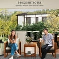 thumbnail image 4 of Outsunny 3 Pieces Wicker Patio Furniture Set w/ Seat and Back Cushions, 4 of 10