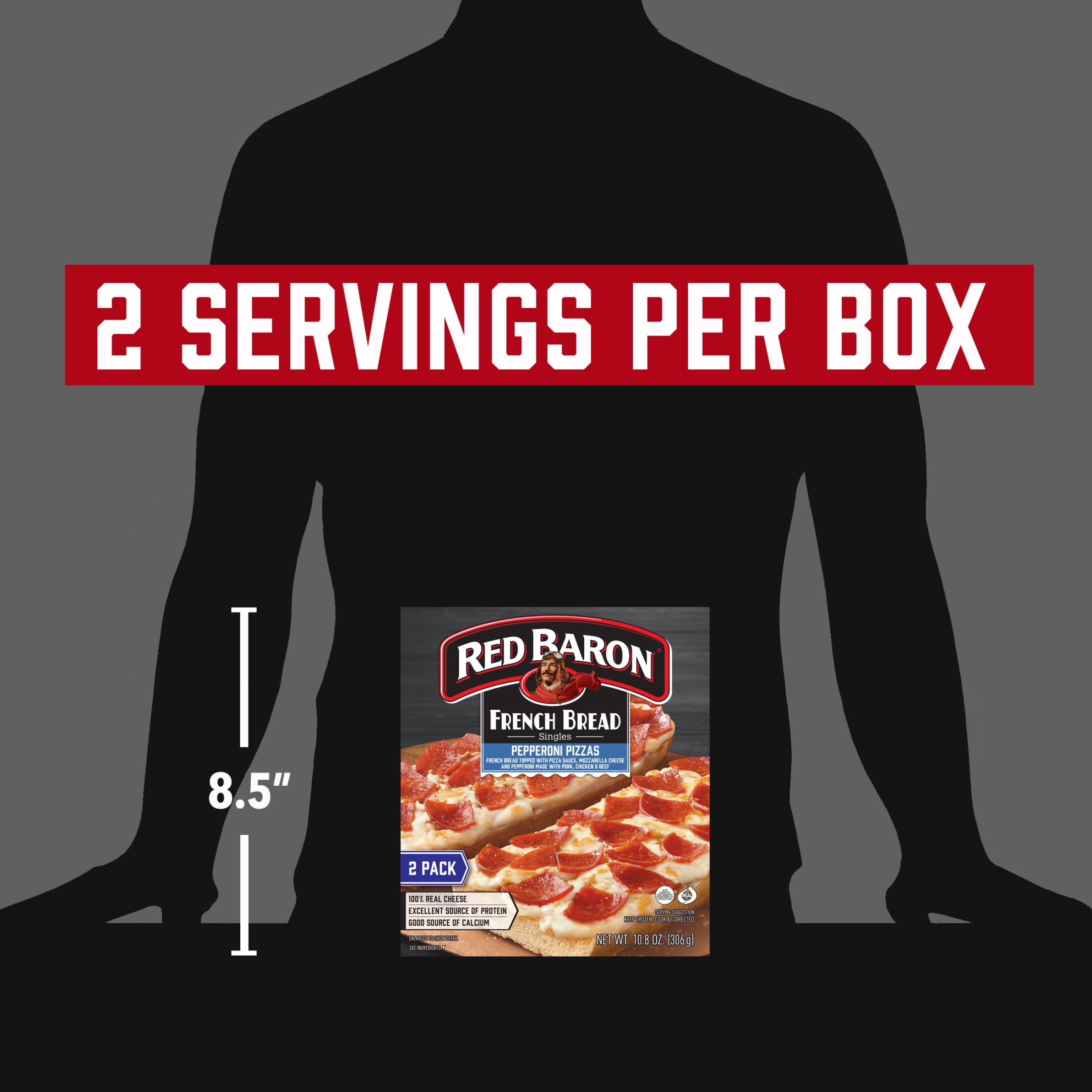 Red Baron Pepperoni French Bread Frozen Personal Pizza, 10.8 oz 2 Pack