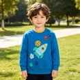 thumbnail image 6 of larppty Boys Sweatshirts Crewneck Long Sleeve Pullover Toddler Winter Warm Sweater Tops (Blue,1-2 Years), 6 of 6