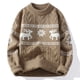 thumbnail image 4 of Suéter de cachemira de lujo de alta gama para otoño e invierno, nuevo suéter grueso y cálido para hombre, jersey navideño Harajuku coreano con ciervos, 4 of 4