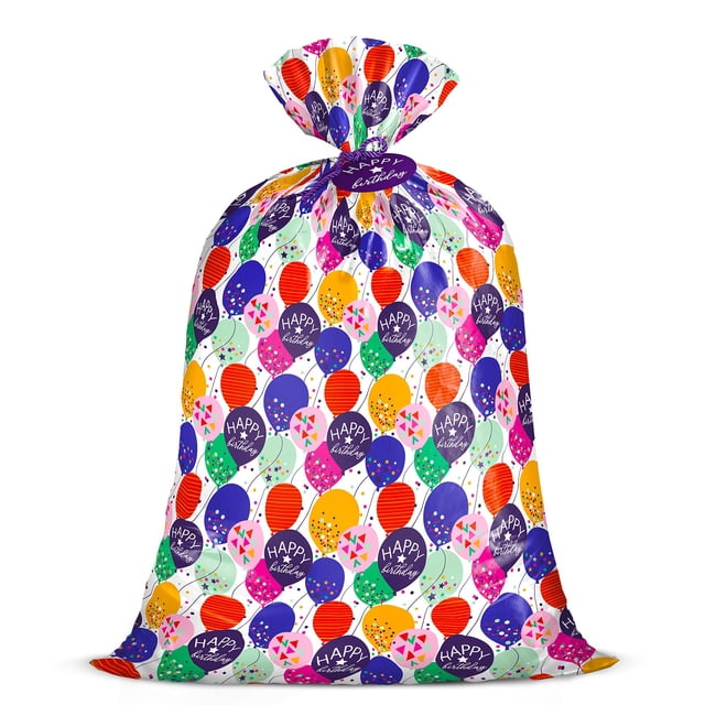 Bolsa de regalo de plástico WRAPAHOLIC 56 grande para cumpleaños, 56 x 36 cm
