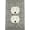 Pewter, variant on MERIVILLE French Scroll Duplex Outlet Wall Plate, Decorative Electrical Receptacle Cover, Pewter