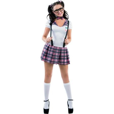 Nerdy Girl Adult Halloween Costume - Walmart.com