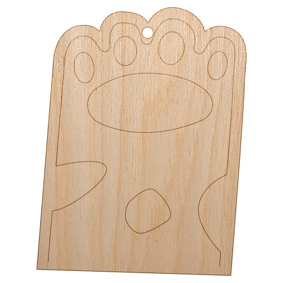 Cute Dog Cat Paw Spotted Doodle Wood Holiday Christmas Tree Ornament Unfinished DIY Pre-Drilled Craft