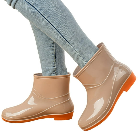 Dakaela Ankle Rain Boots for Women Men Waterproof Rubber Sole Garden Work Shoes Short Rainboots
