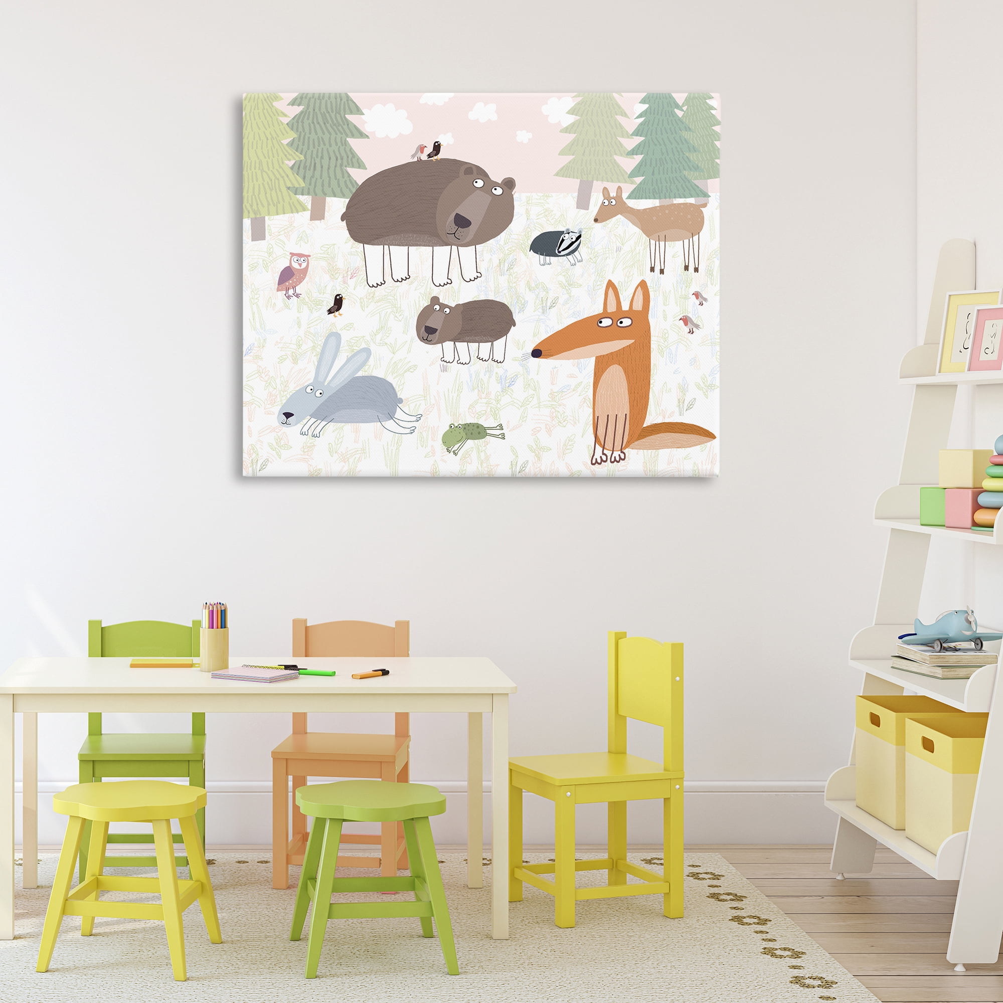 Stupell Industries Forest Animals Out and About Canvas Wall Art, design by Carla Daly