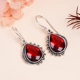 thumbnail image 2 of Red Garnet 925 Sterling Silver Earring V9842, Drop/Dangle Earring, Red Earring, Pear Earring, Gift For Her, Garnet Earring, 2 of 4