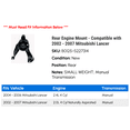 thumbnail image 2 of Rear Engine Mount - Compatible with 2002 - 2007 Mitsubishi Lancer 2003 2004 2005 2006, 2 of 2