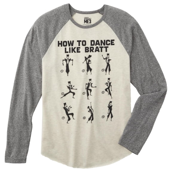 Despicable Me 3 Mens Gray Dance Like Bratt Long Sleeve T-Shirt Medium