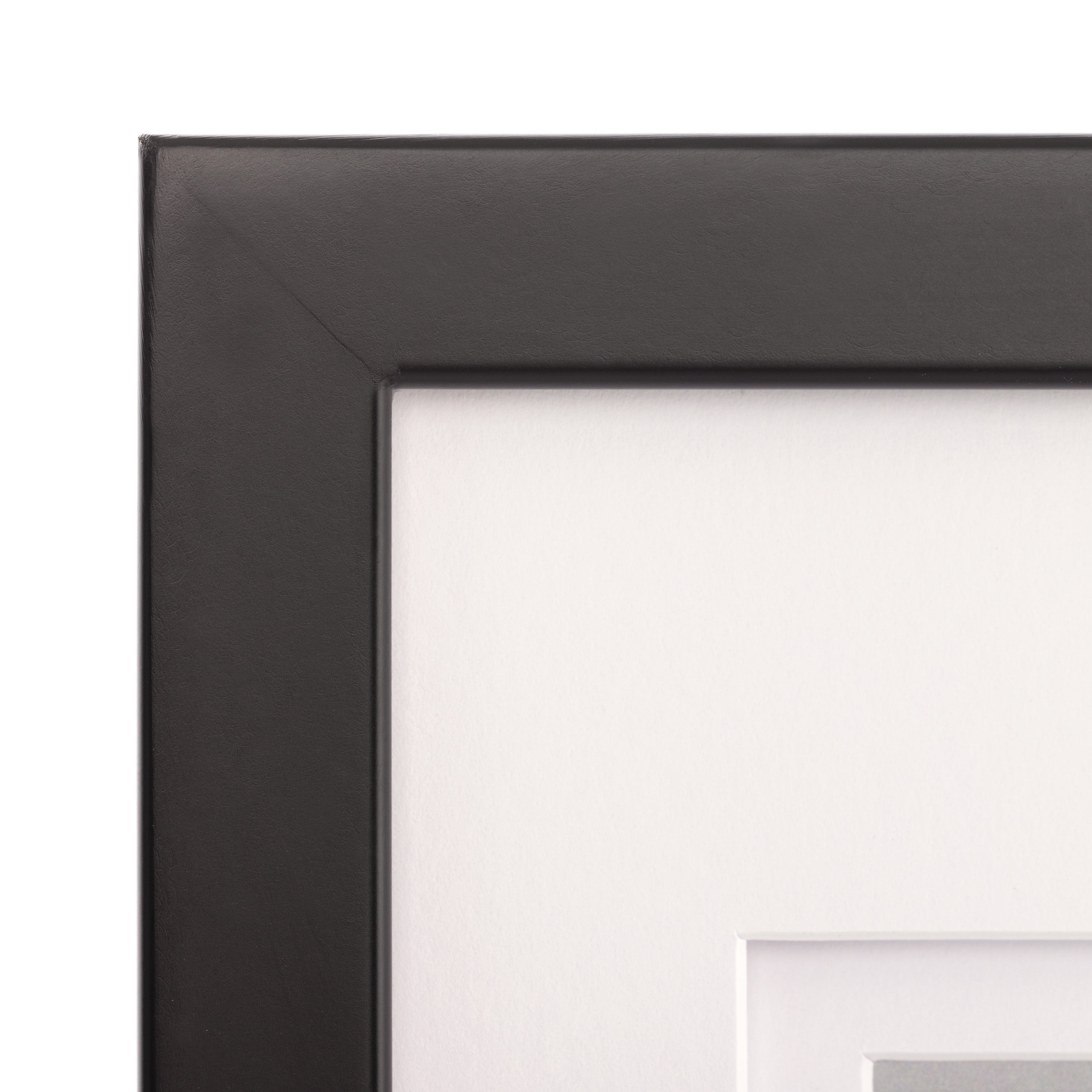 Gallery Solutions - Size 14"x18" Double Airfloat Mat Picture Frame - Sleek Black/White Design for Wall Mounting