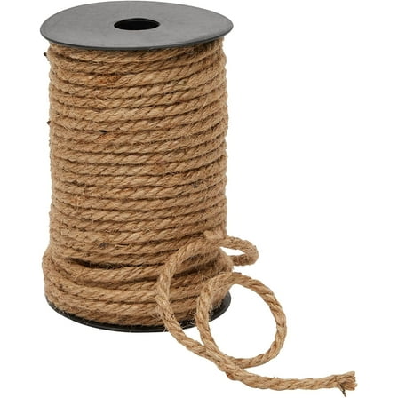 100 Feet 5mm Thick Twisted Nautical Rope for Crafts and Gift Wrapping - Decorative Hemp Jute String Twine (Brown) - Jute Rope