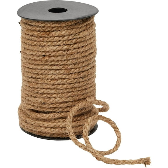 100 Feet 5mm Thick Twisted Nautical Rope for Crafts and Gift Wrapping - Decorative Hemp Jute String Twine (Brown) - Jute Rope