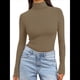 thumbnail image 1 of Camisetas de Larga para Mujer, Ropa Interior Térmica Básica de Otoño, Ropa de Invierno Café L, 1 of 10