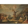 thumbnail image 2 of Simon Flocquet 24x18 Black Ornate Framed Double Matted Museum Art Print Titled: Fortuna Bestowing Her Gifts (C. 1645), 2 of 5