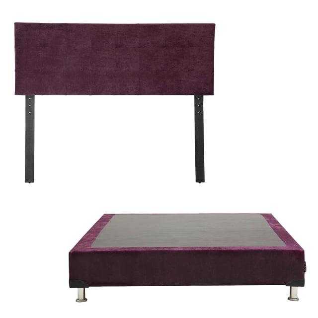 Box Base Cama Matrimonial + Cabecera Catania Morado