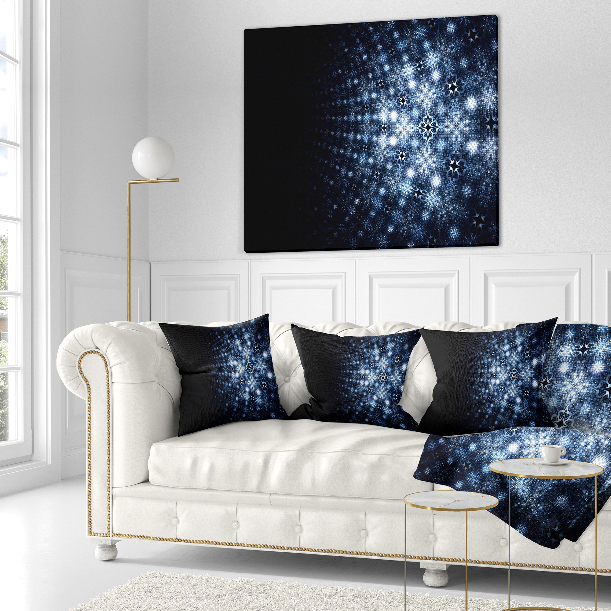 Designart Digital Fractal Flower Perspective - Abstract Throw Pillow - 16x16