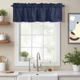 thumbnail image 2 of Solid Dark Blue Kitchen Curtain Valances for Windows Farmhouse Short Curtains, Minimalism Abstract Denim Texture Rod Pocket Valance Curtain for Bedroom Cafe Living Room 60"x18", 2 of 8