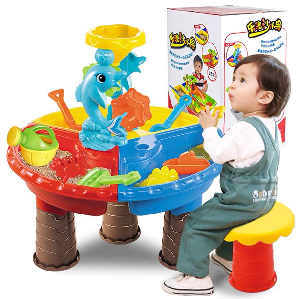 Juego de mesa de arena y agua para niños al aire libre, juguetes, arenero de playa, verano Likrtyny juguetes de los niños