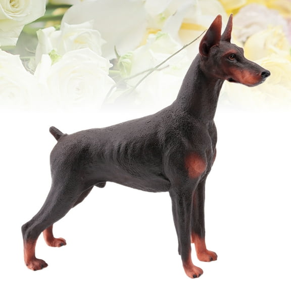 MLINS  Simulated Doberman Pinscher Sculptures & Figurine Lifelike Dog Statue Model