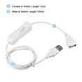 thumbnail image 4 of Uxcell USB Cable with ON/Off Switch USB Male to Female Extension Cord 1M White for LED Desk Lamp LED Strip 2Pcs, 4 of 5
