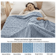 thumbnail image 7 of Sortora Blue Throw Blanket, Throw Size Plush Fluffy Couch Blankets, Soft Lightweight Cozy Bed Blankets for All Seasons - 280GSM Double-Sided 3D Knit, Machine Washable, 50"x60", 7 of 7