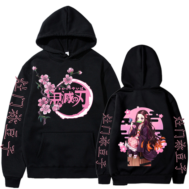 Kamado-Sudadera con capucha para hombre y mujer, ropa de calle con estampado gráfico de Demon Slayer, de gran tamaño, estilo Harajuku, Unisex