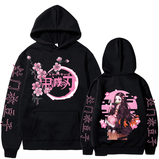 Kamado-Sudadera con capucha para hombre y mujer, ropa de calle con estampado gráfico de Demon Slayer, de gran tamaño, estilo Harajuku, Unisex